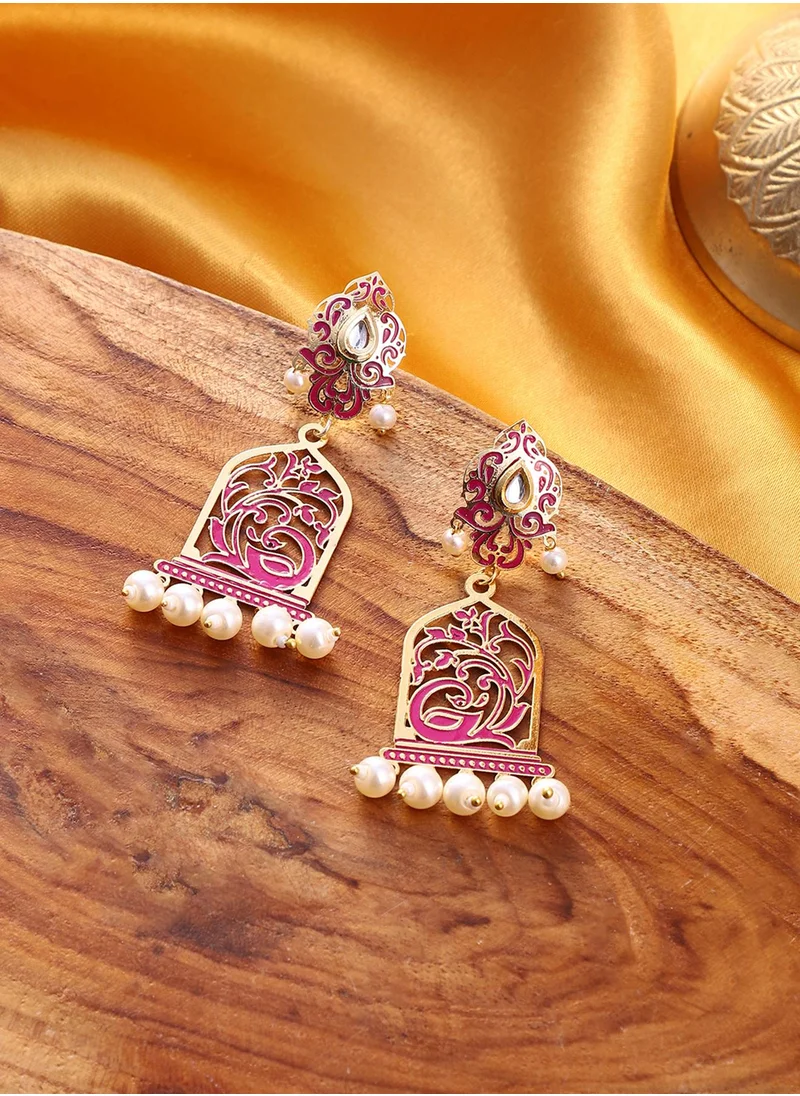 سوهي The Nabila Pearls Beaded Contemporary Drop Earrings