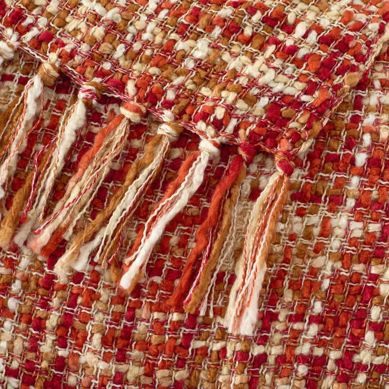 GINAMUSE Multi-Color Dark Red Cable Woven Throw Blanket for Couch,50"X60" Boho Style Textured Blankets for Home Decor,Super Soft Warm Cozy Chunky Blanket with Decorative Tassels for Bed - Image 4