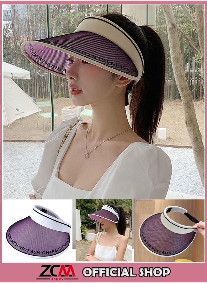 ZCM-HAPPY Summer Unisex Outdoor Sports Bare UV Protection Hat Visor Breathable Sun Visor  - Image 1