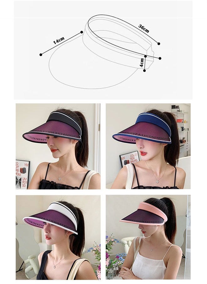 ZCM-HAPPY Summer Unisex Outdoor Sports Bare UV Protection Hat Visor Breathable Sun Visor  - Image 2