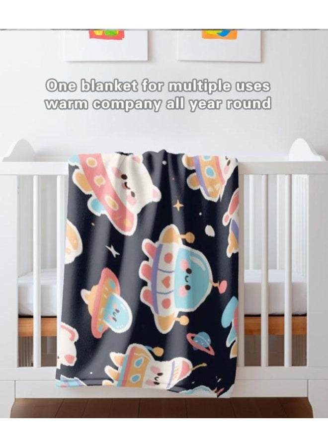 عام بطانية رقيقة من الفانيلا الكرتونية للأطفال والرضع (دافئة ومريحة، ومناسبة للنوم والألعاب) 70 سم * 100 سم