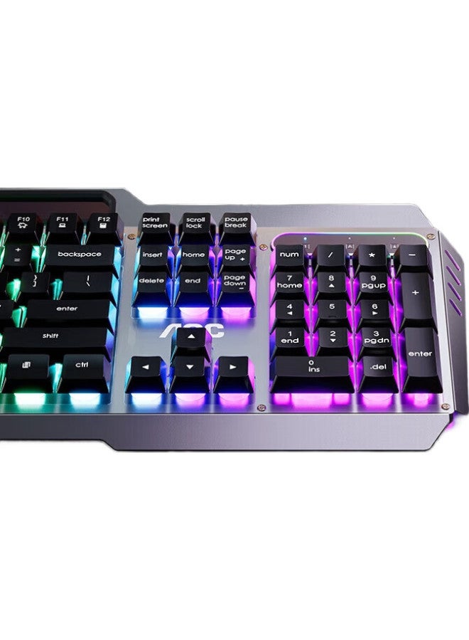 AOC لوحة مفاتيح Aoc Kb122 سلكية، شعور ميكانيكي حقيقي، تأثيرات إضاءة خلفية، لوحة مفاتيح للألعاب، متوافقة مع أجهزة الكمبيوتر المحمولة والمكتبية، بيضاء مع ضوء أزرق - Image 1