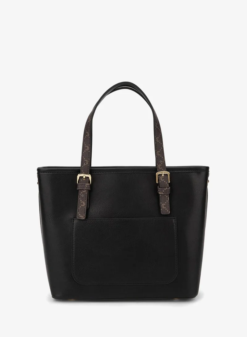 Le Confort Solid Tote Bag with Printed Handles