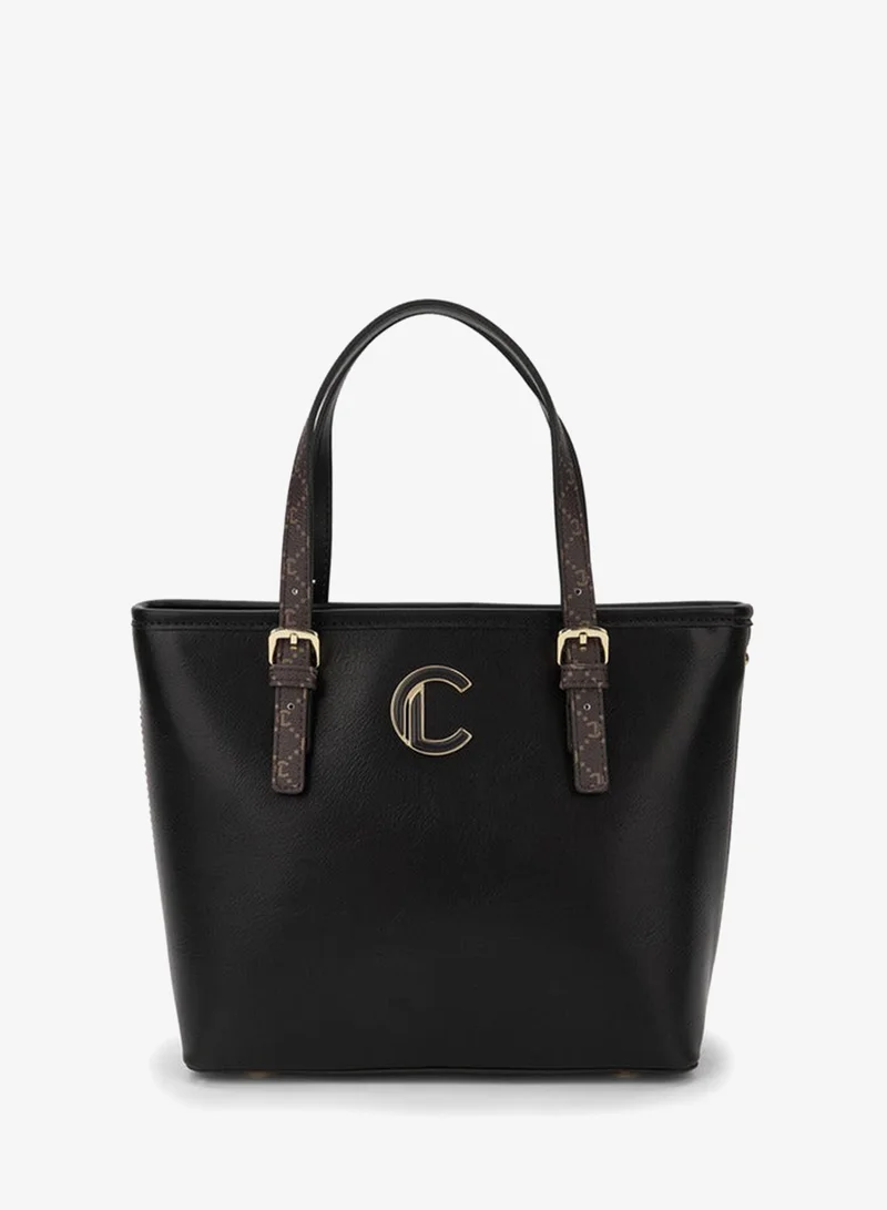 Le Confort Solid Tote Bag with Printed Handles