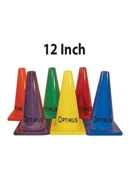 Optimus Optimus 12 Inch Space Marker Cones Set of 6 for Football Cricket Soccer Hockey Field Agility Exercise Sports Training  - Image 2