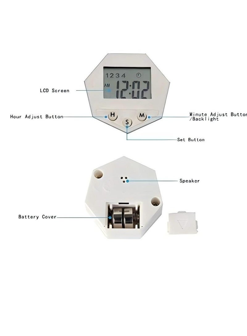 Y&D منظم حبوب أسبوعي إلكتروني علبة حبوب 7 أيام مع 4 تنبيهات للمنبهات حاويات حبوب للسفر صندوق تخطيط الحبوب اليومية - Image 4