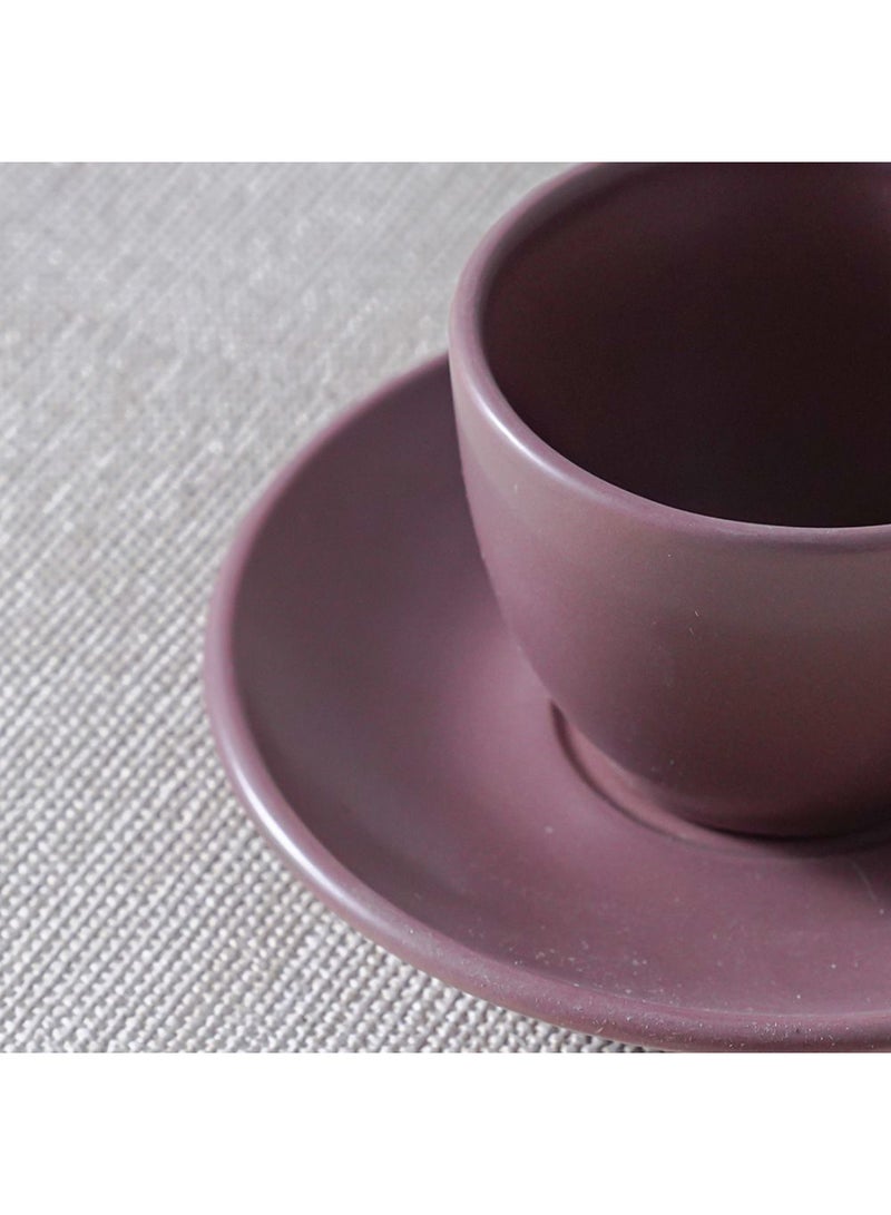 DANUBE HOME Apollo 8-Piece Stoneware Coffee Cup and Saucer Set – Elegant Tea Cups with Matching Saucers, Dishwasher & Microwave Safe, Perfect for Home, Office, or Gifting 90ml  - Image 3