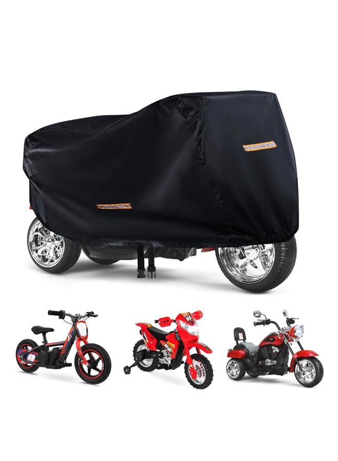 GRABADO Kids Bike Cover Waterproof Outdoor,GRABADO Heavy Duty 420D Kids Motorcycle Bike Cover,Universal Children's Tricycle Cover with 4 Reflective Strips and Windproof Buckle,Small Kids Ride On Toy Car Cover - Image 1