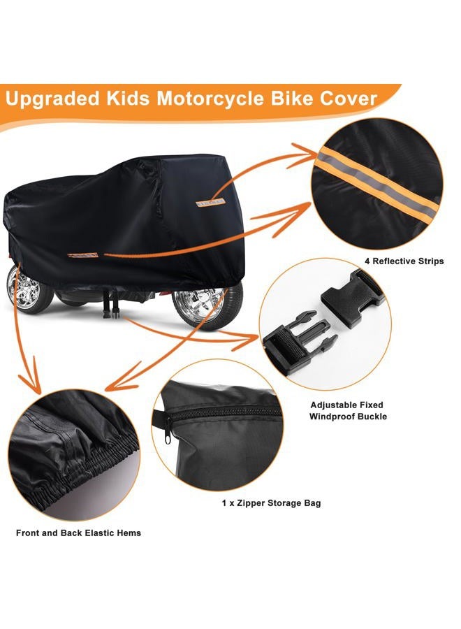 GRABADO Kids Bike Cover Waterproof Outdoor,GRABADO Heavy Duty 420D Kids Motorcycle Bike Cover,Universal Children's Tricycle Cover with 4 Reflective Strips and Windproof Buckle,Small Kids Ride On Toy Car Cover - Image 4