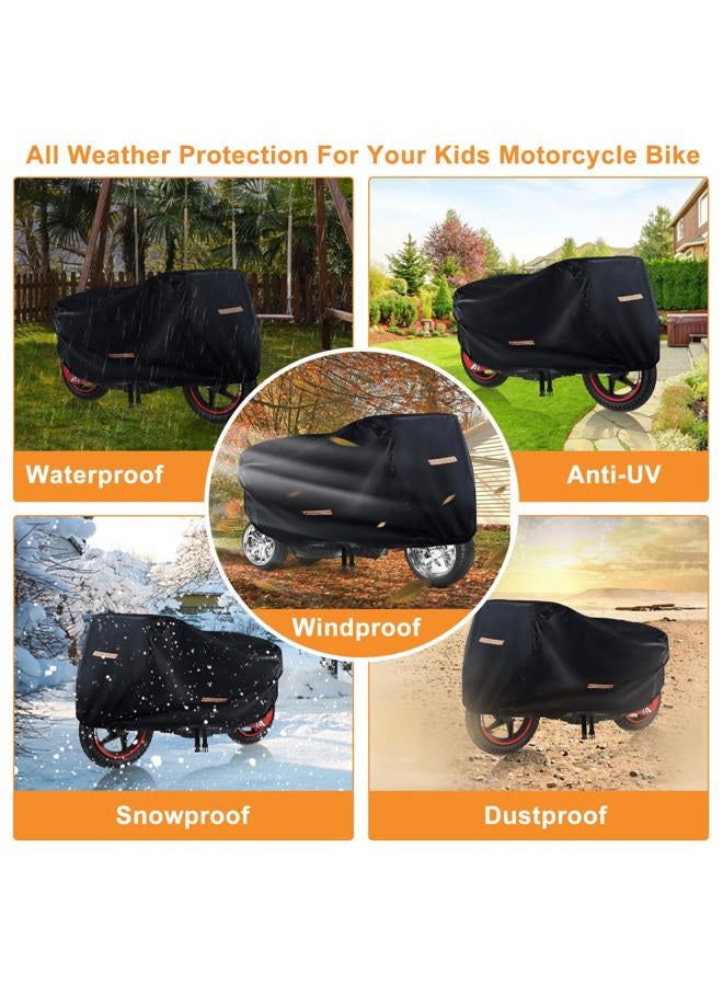 GRABADO Kids Bike Cover Waterproof Outdoor,GRABADO Heavy Duty 420D Kids Motorcycle Bike Cover,Universal Children's Tricycle Cover with 4 Reflective Strips and Windproof Buckle,Small Kids Ride On Toy Car Cover - Image 2