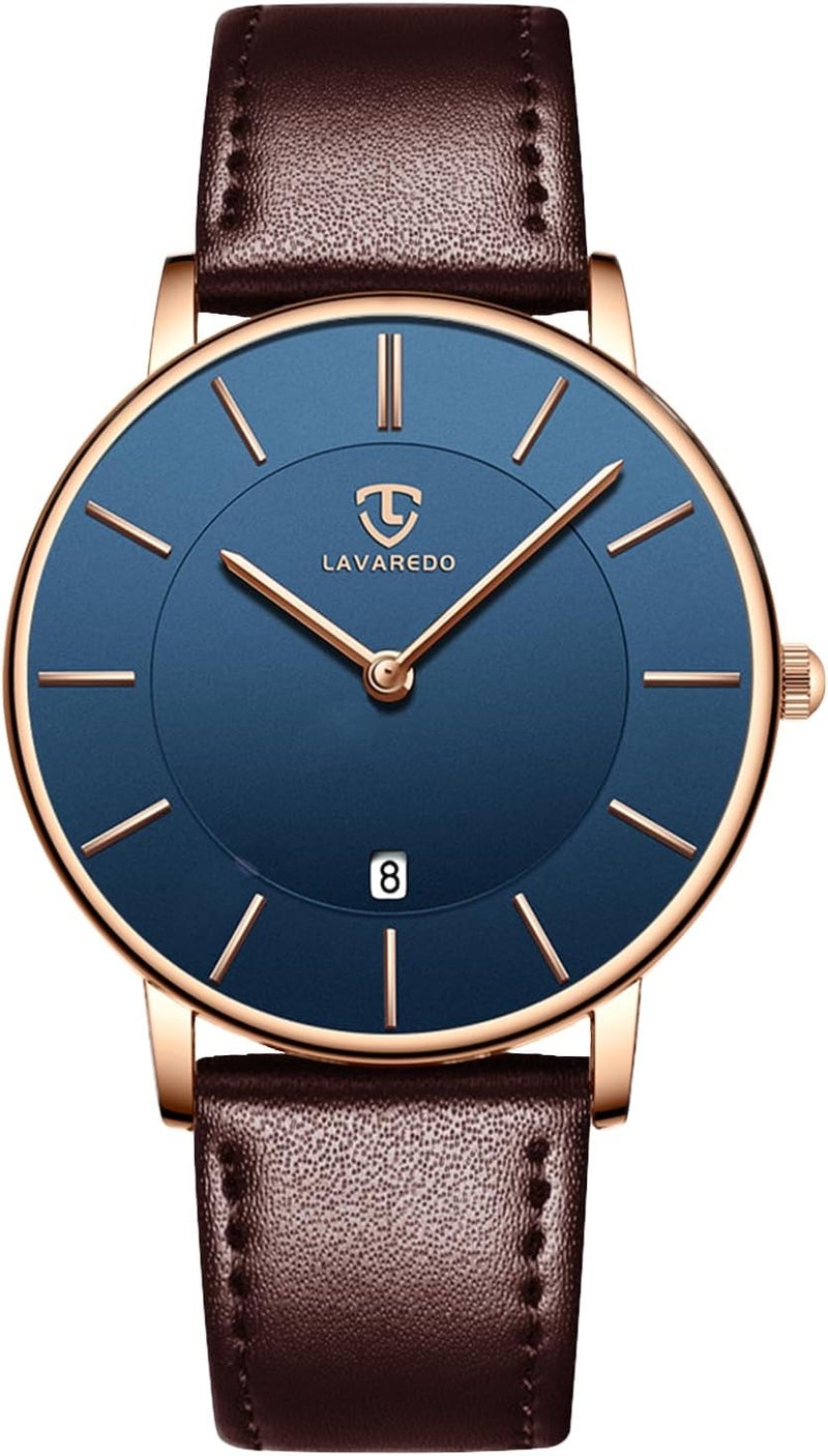 VTAIGE Watch, Mens Watch, Minimalist Fashion Simple Wrist Watch Analog Date with Leather Strap - Image 1