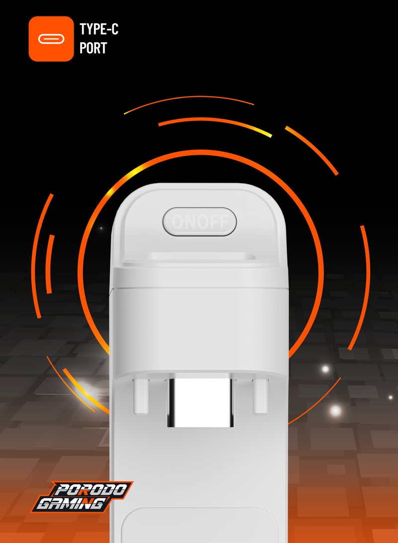 porodo Gaming PS5 Edge Gamepad Controller Back Battery 3400mah/PS5 Controller Charger - White - Image 3