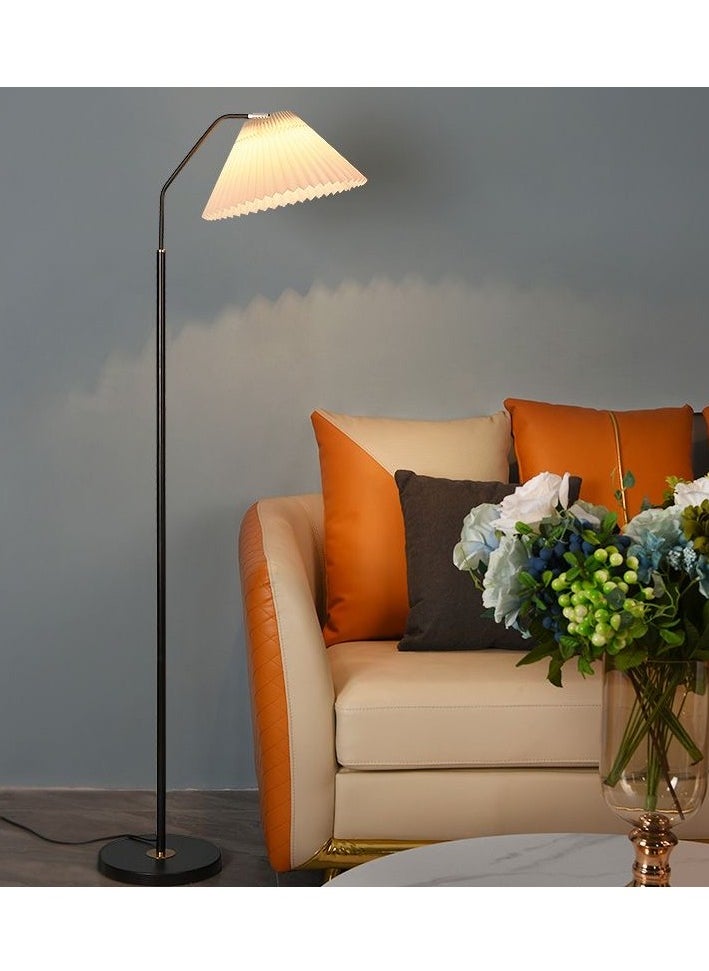 DIDA Floor lamp, 3 Color Modes Lamp With Pleated Lampshade, Bedside Lamp Modern Creative Fabric Decorati Study Floor Lamp  - Image 1