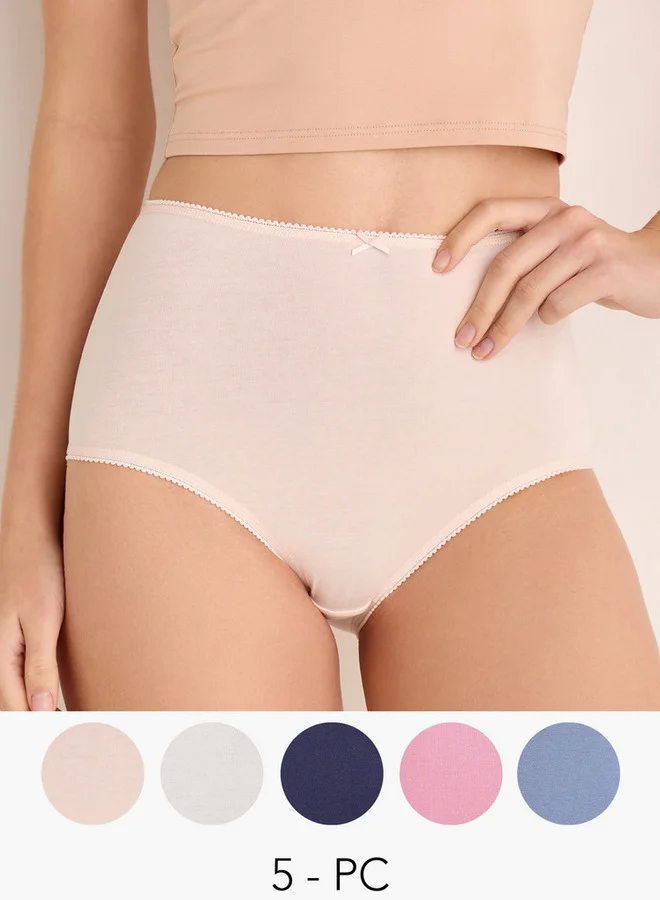 سبلاش فيڤ Set of 5 - Full Briefs High Waist Bow Accent