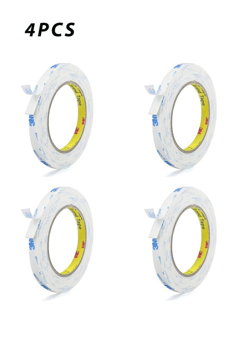 3M 4PCS Double Sided Tape 1cm*3meter, Mounting Tape Heavy Duty, Removeable PE Foam Tape Strips, Strong Adhesive Tape Waterproof Free Damage for Paint Wall Picture Hanging Poster - Image 1