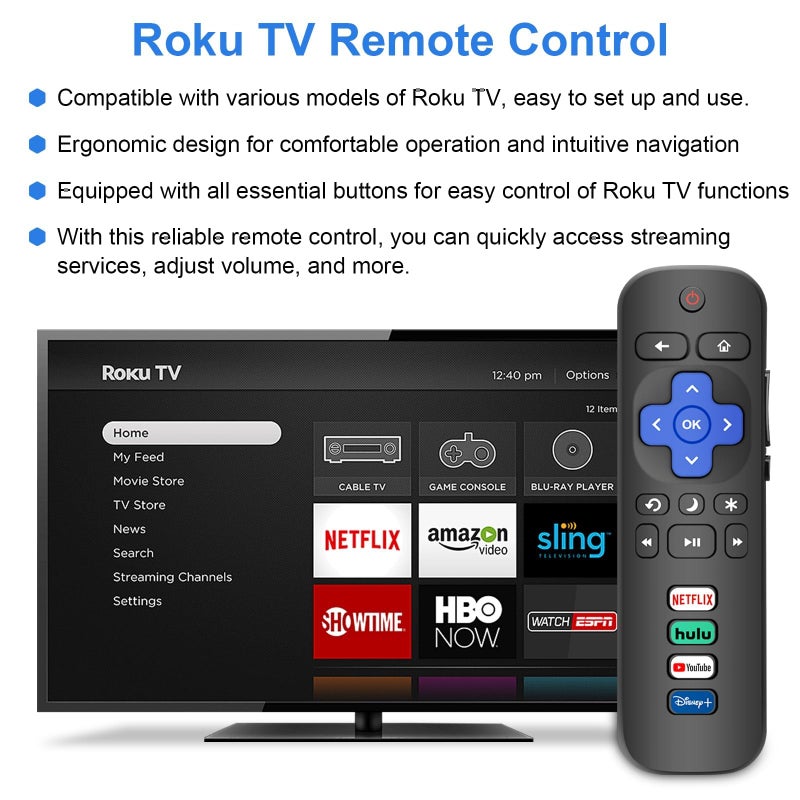 MOKEMAKE Remote for Roku TV & Cover for TCL Roku Remote, 2-Pack Remotes Replacement Cover Compatible with TCL Roku TV Remote, Replacement for Roku TV Remote (Blue) - Image 2