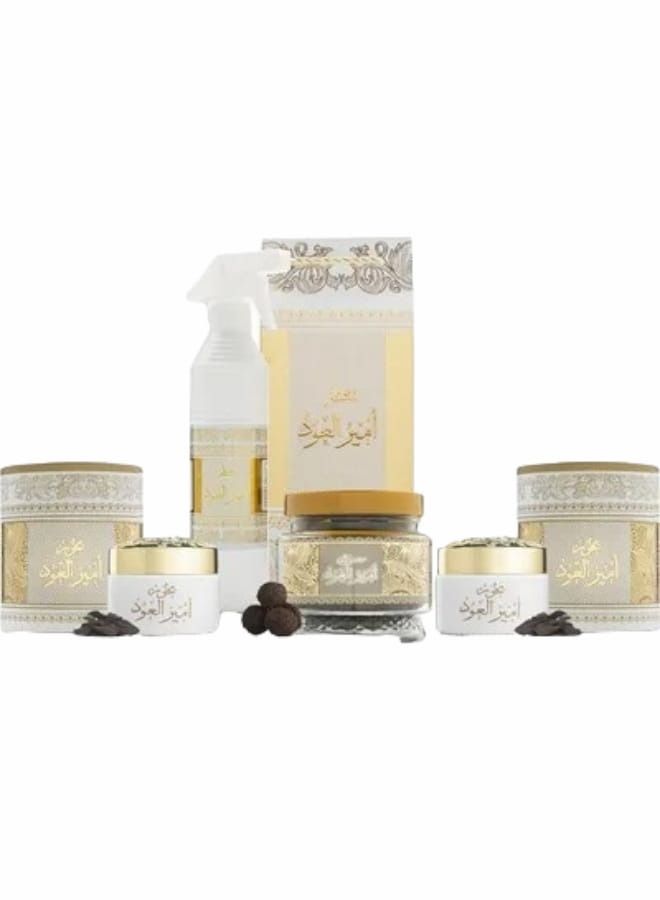 عاشق العود مجموعة بوكس ​​أمير العود أبيض/ذهبي 2.4كجم - Image 2