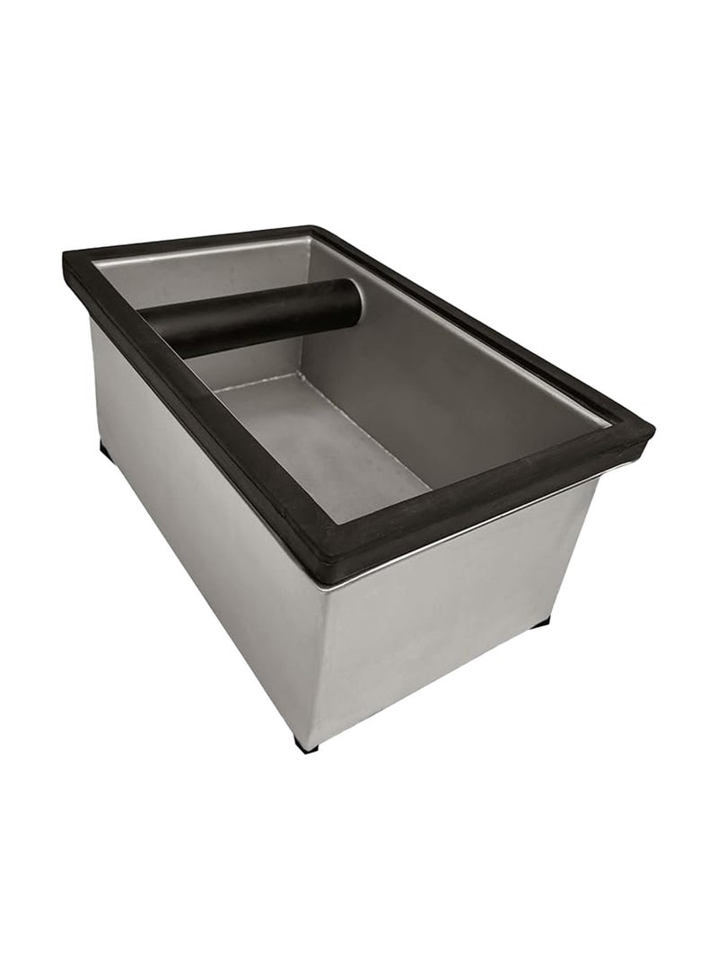 Rattleware Stainless Steel Knock Box (9.25""x5.5""x4"") – Heavy-Duty Espresso Knock Box with Welded Bar | Durable Grounds Container for Home or Commercial Coffee Setups | Trusted by Baristas - Image 1
