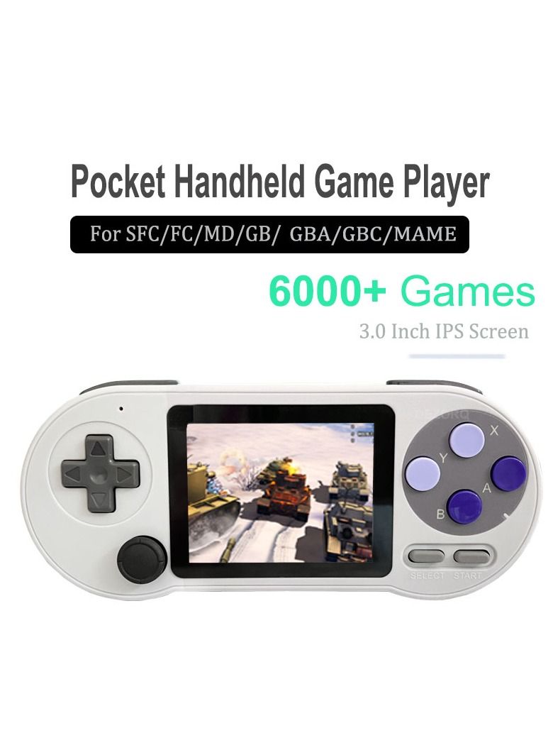 Wireless handheld game console with 7 emulators, 6000 games and 3-inch screen