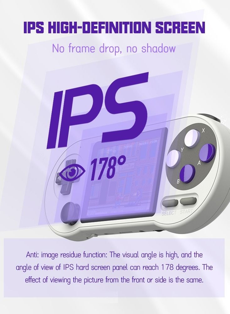 Wireless handheld game console with 7 emulators, 6000 games and 3-inch screen