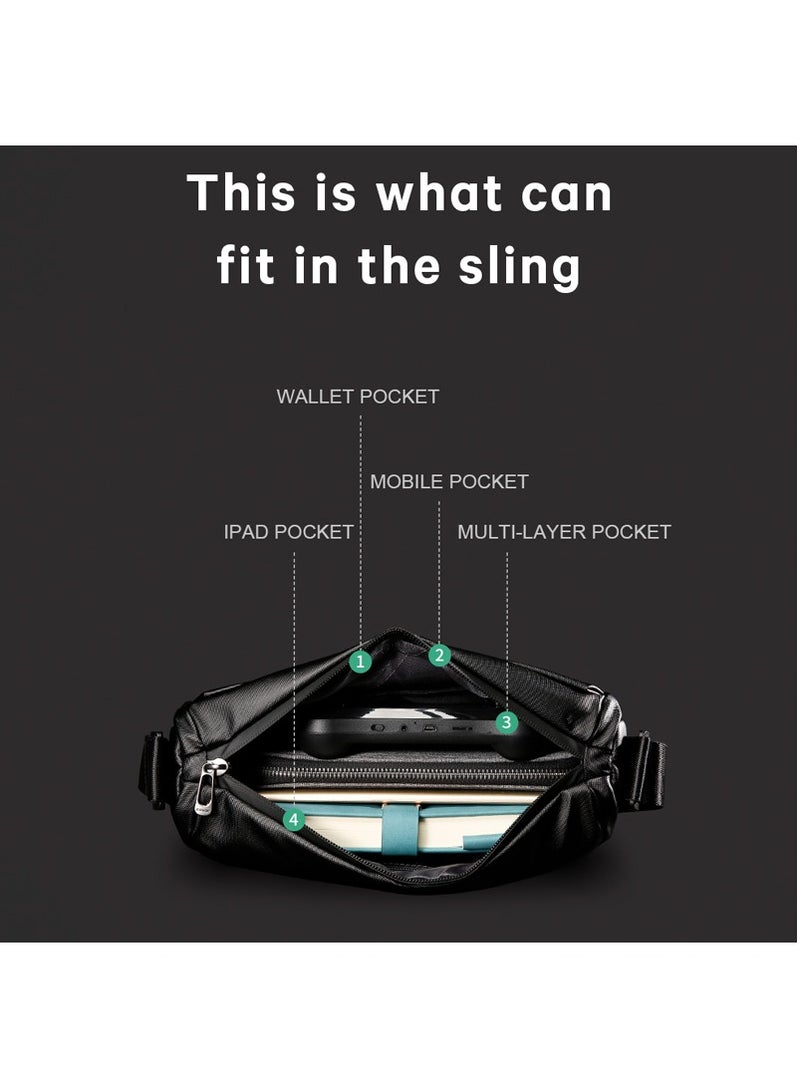 بانجي بانج حقيبة كروس للرجال مقاومة للماء حقيبة عمل بسيطة (رمادي) - Image 4