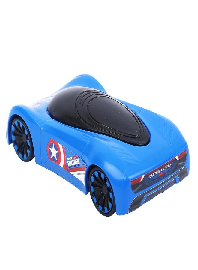 SKOODLE Marvel Pull-Back Hyper Car for Kids - Captain America Edition, Marvel Inspired Toy Cars with Sturdy and Long-Lasting Construction, Enhances Motor Skills and Fun Vehicle Toy for Gifting - Blue - Image 4