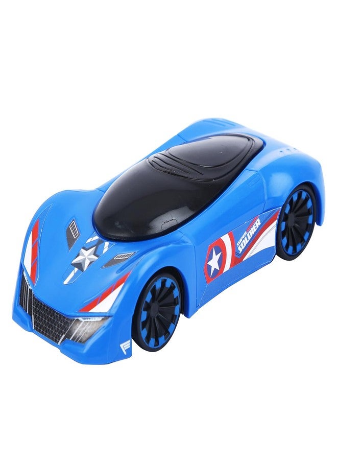 SKOODLE Marvel Pull-Back Hyper Car for Kids - Captain America Edition, Marvel Inspired Toy Cars with Sturdy and Long-Lasting Construction, Enhances Motor Skills and Fun Vehicle Toy for Gifting - Blue - Image 3