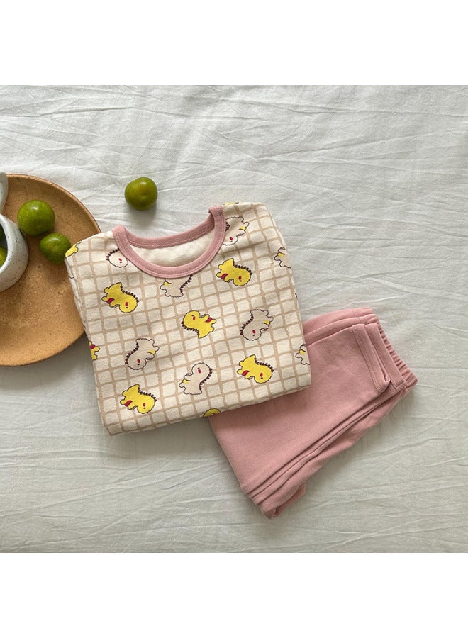 Men's Women's Children Baby Pajamas 270g Wool Spandex Homewear Korean Style Fashion Cartoon Thermal Underwear Set