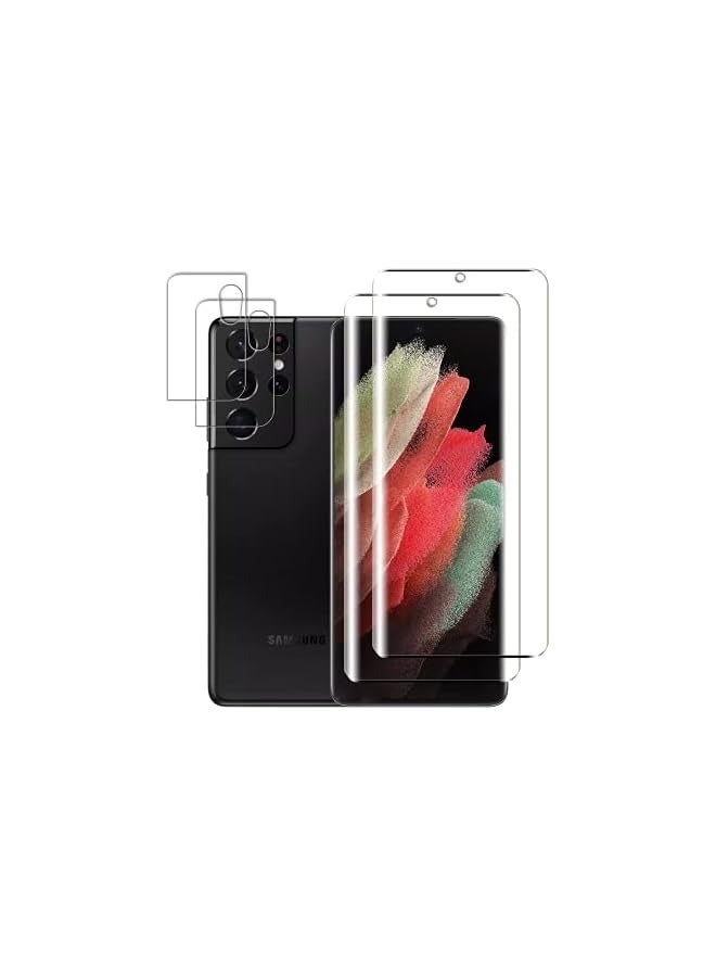 PROMASS [2+2 Pack] for Galaxy S21 Ultra 5G Screen Protector Tempered Glass with，2 Pack Camera Lens Protector，Full Coverage 9H hardness HD Anti-scratch Shatter-proof - Image 1