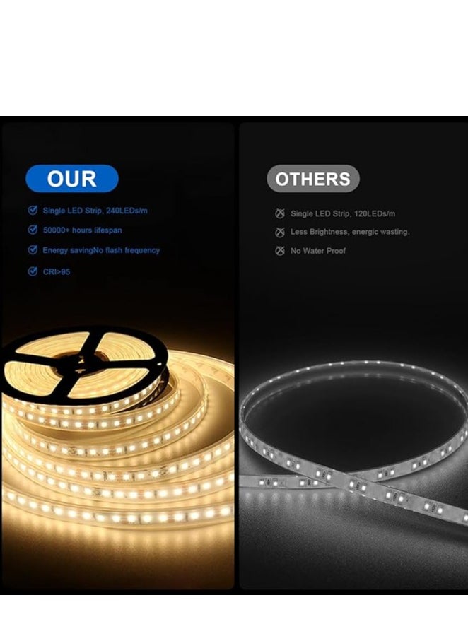 Vparty - LED Bathroom Mirror with Backlit & Front Lights, Anti-Fog Makeup Mirror, 3 Color Temperature Dimmable Vanity Mirror, Waterproof, Memory Function, Horizontal/Vertical Mount, Modern LED Lighted Wall Mirror, Adjustable Brightness LED Vanity Mirror, Stylish Wall-Mounted Bathroom Mirror, Energy-Efficient LED Mirror for Bathroom (100 X 60 Cm) - Image 1