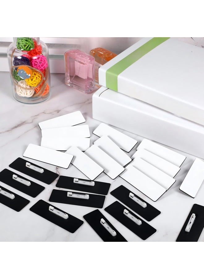 TecUnite Name Tag Blank Name Badges 1 x 3 Inch DIY Blank ID Name Badge with Pin Backing for Office Workers Students, Personalized Badges Making (50 Pieces) - Image 4