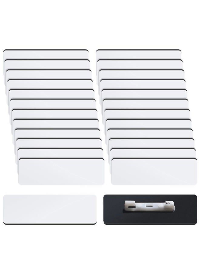 TecUnite Name Tag Blank Name Badges 1 x 3 Inch DIY Blank ID Name Badge with Pin Backing for Office Workers Students, Personalized Badges Making (50 Pieces) - Image 1