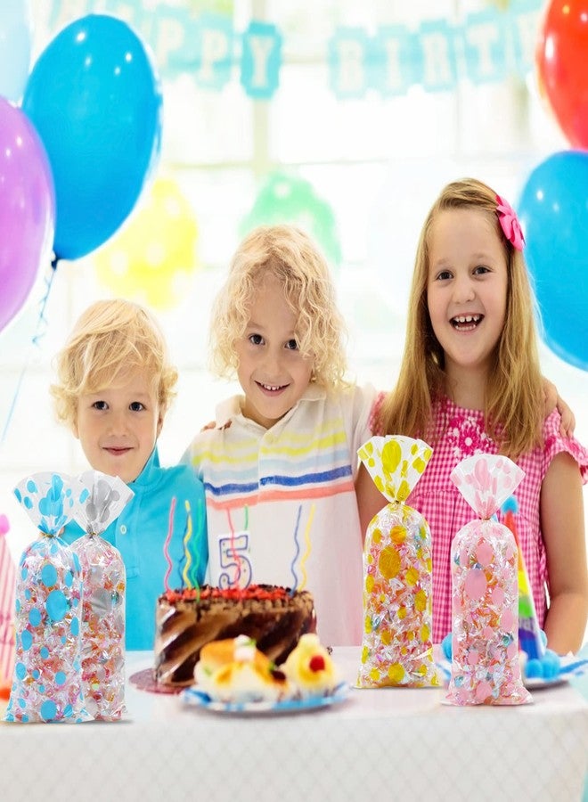 NEPOG 120Pcs Polka Dot Cellophane Bags, Cellophane Treat Bags, Goodie Candy Favor Bags with Twist Ties for Wedding Kids School Lunches Baby Shower Birthday Party Supplies - Image 5