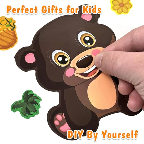 Aowplc 48 Sheets Make-a-Face Animal Stickers Mix and Match for Kids Party Favors Supplies Activities Crafts - Image 4