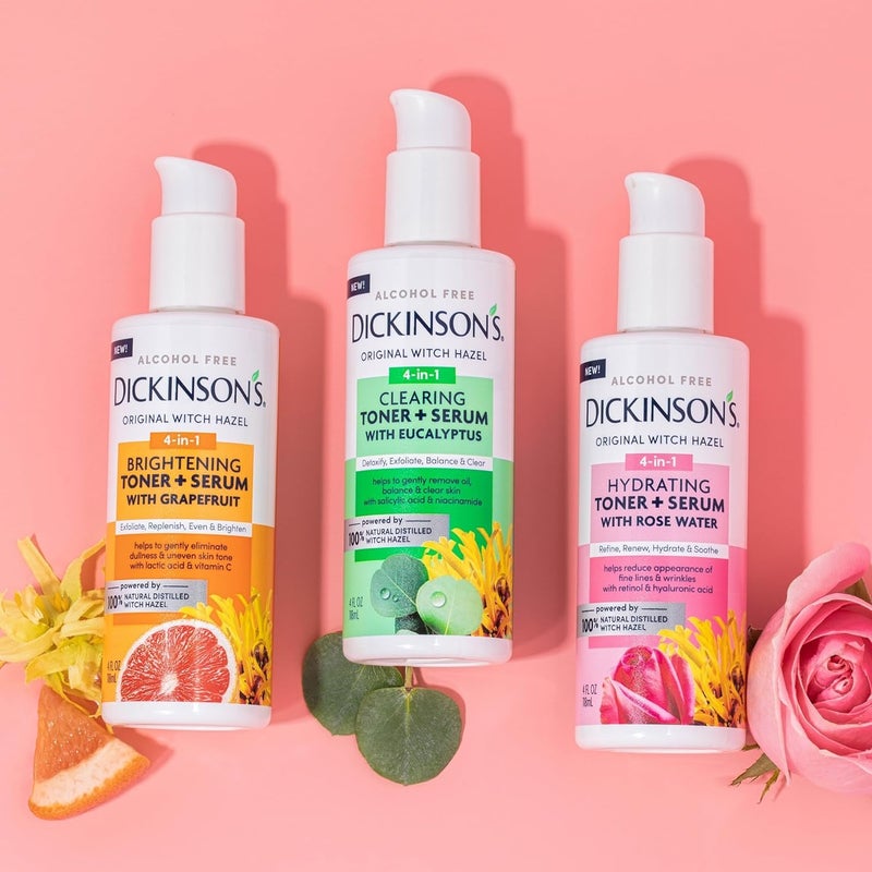 Dickinson's تونر + سيروم ديكنسون الأصلي من هازل الساحرة مع الأوكالبتوس | 100% هازل ساحرة طبيعية مقطرة | خالي من الكحول | ينظف ويشد البشرة | يفتح المسام | 4 أونصة سائلة - Image 5