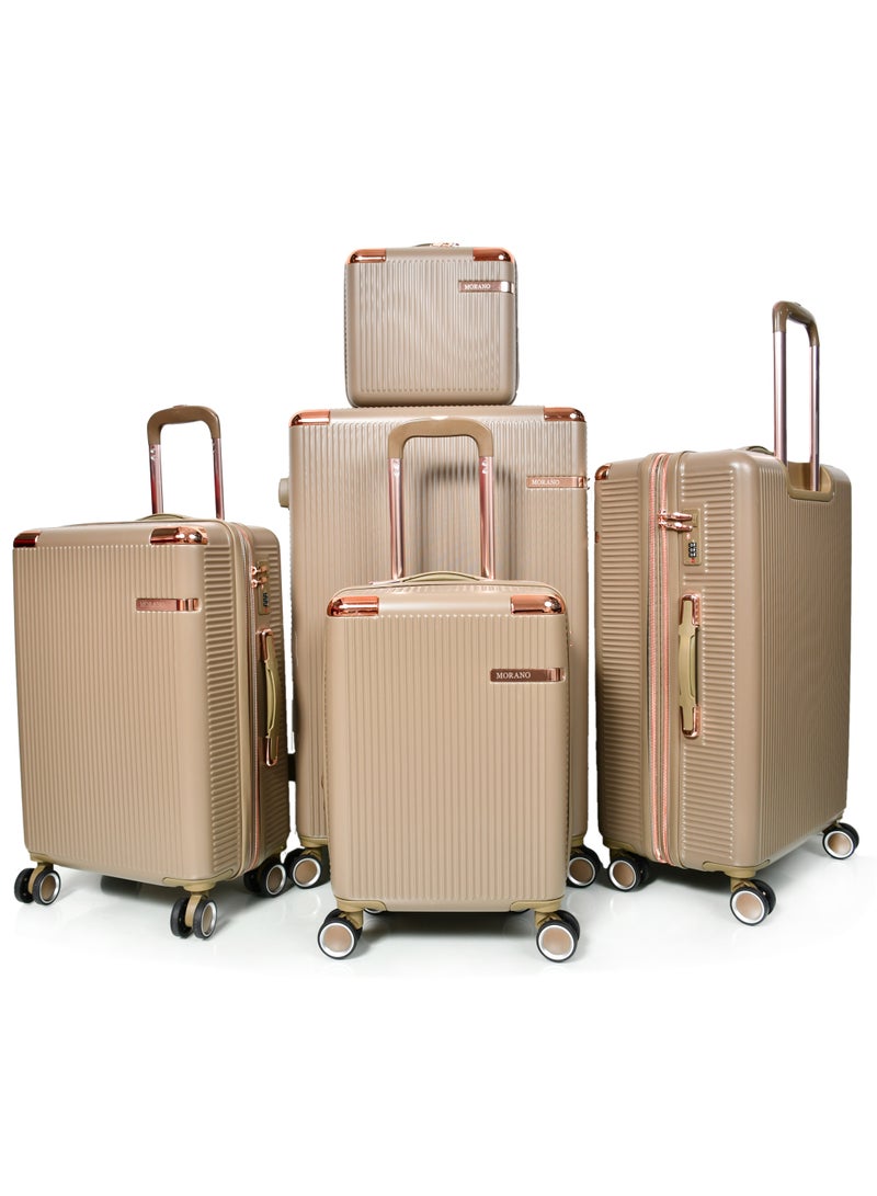 مورانو شنط سفر من مورانو مكون من خمس قطع لون ( ذهبـي) - Image 2