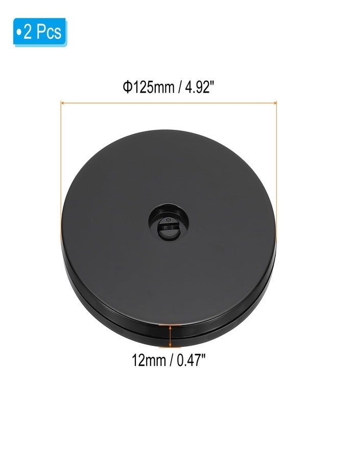 PATIKIL 5 Inch Heavy Rotating Swivel Stand, 2Pcs 360˚ Rotation Lazy Susan Turntable with Steel Ball Bearings for Model Base Rotating Plants TV Computers Monitors, Black - Image 2