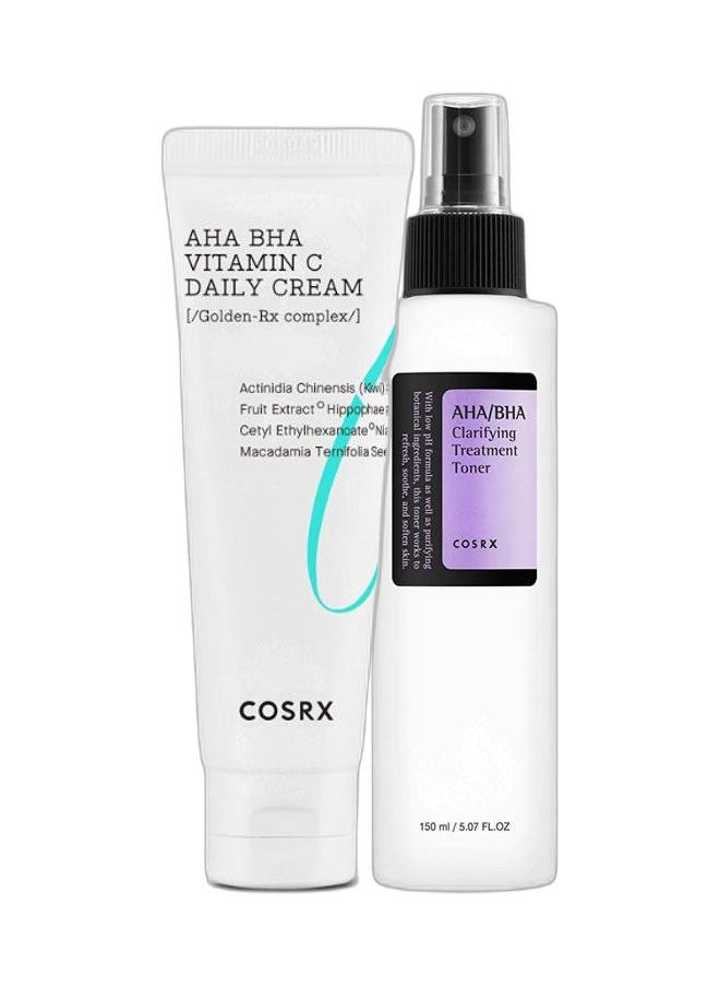Cosrx Cosrx AHA/BHA Clarifying Treatment Toner 150ml + AHA BHA Vitamin C Daily Cream 50ml  - Image 1