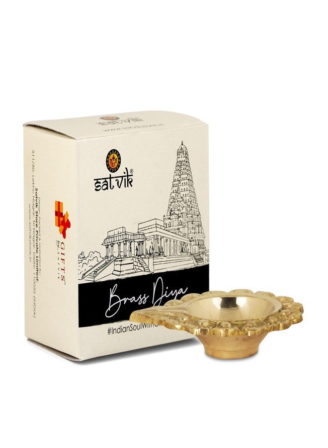 SATVIK STORE Satvik 8 قطع من النحاس Kuber Diya منقوش عليه زهور تصميم Pooja Diwali Home Mandir Decor Oil Lamp Kutthu Vilakku Nilakku Lakshmi Pujan Deepak Deepam Tea Light حامل Dia Indian Housewarming Return Gift Item - Image 4