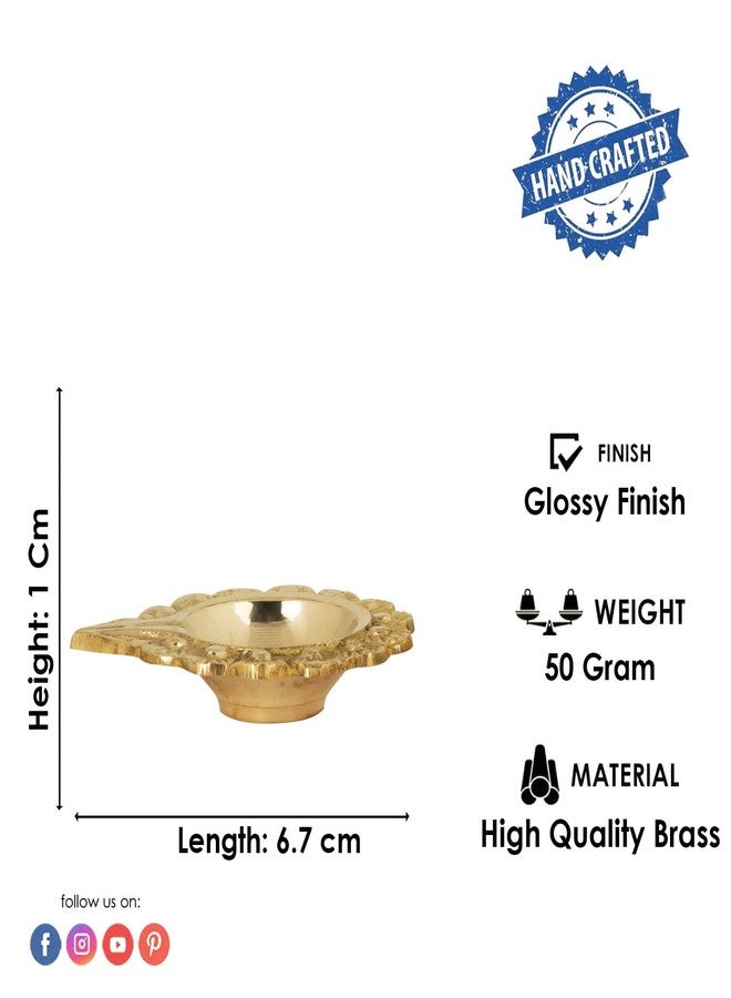 SATVIK STORE Satvik 8 قطع من النحاس Kuber Diya منقوش عليه زهور تصميم Pooja Diwali Home Mandir Decor Oil Lamp Kutthu Vilakku Nilakku Lakshmi Pujan Deepak Deepam Tea Light حامل Dia Indian Housewarming Return Gift Item - Image 5