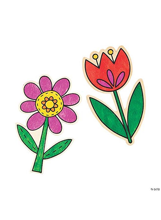 Fun Express Diy Wood Spring Flower Shapes For Kids (24Pc) Crafts For Kids And Fun Home Activities - Image 3