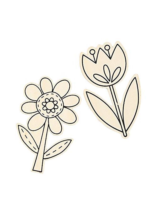 Fun Express Diy Wood Spring Flower Shapes For Kids (24Pc) Crafts For Kids And Fun Home Activities - Image 1