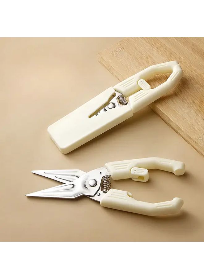 White Heavy Duty Chicken Shears With Magnetic Cover For Kitchen - Image 5