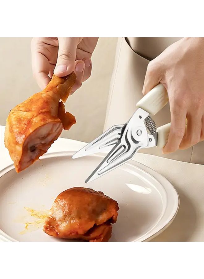 White Heavy Duty Chicken Shears With Magnetic Cover For Kitchen - Image 2