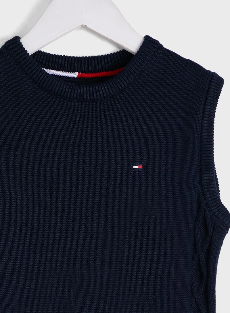 TOMMY HILFIGER Kids Essential Cable Vest Sweater
