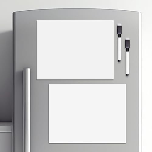 True Flair Trueflair Magnetic Board Dry Erase Whiteboard for Fridge, 30 cm x 23 cm, with Black Marker, Waterproof Surface (Pack of 2 PC - A4) - Image 1
