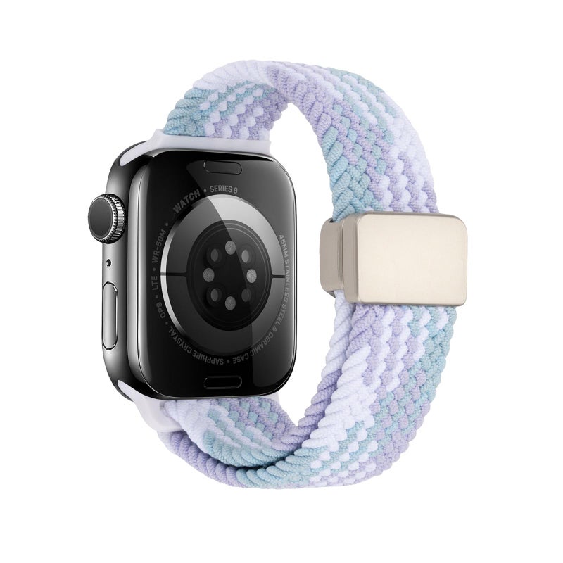 إيروريكس لساعة Apple Watch 46 مم / 49 مم / 45 مم / 44 مم حزام ساعة مغناطيسي منسوج (بنفسجي) - Image 3