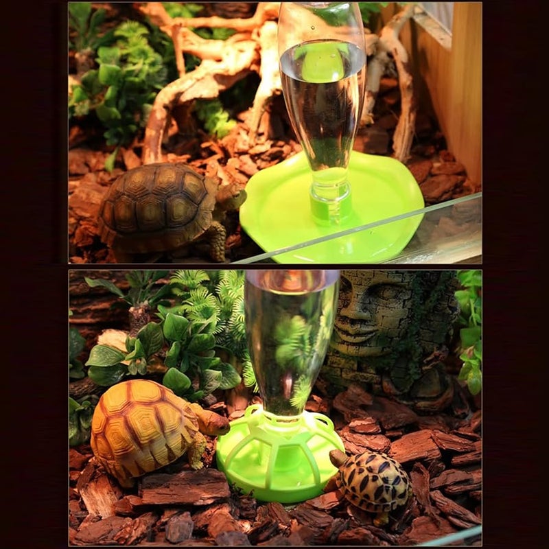 Large Blue Automatic Water Food Bowl Dispenser with Fence for Tortoises Hermit Crabs - Image 2