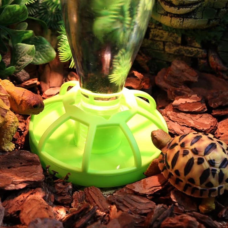 Large Blue Automatic Water Food Bowl Dispenser with Fence for Tortoises Hermit Crabs - Image 4