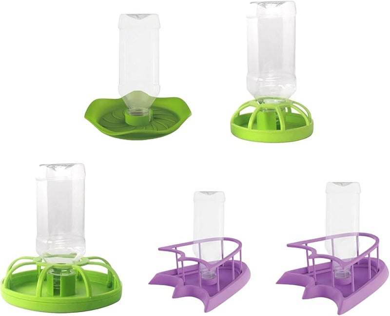 Large Blue Automatic Water Food Bowl Dispenser with Fence for Tortoises Hermit Crabs - Image 1
